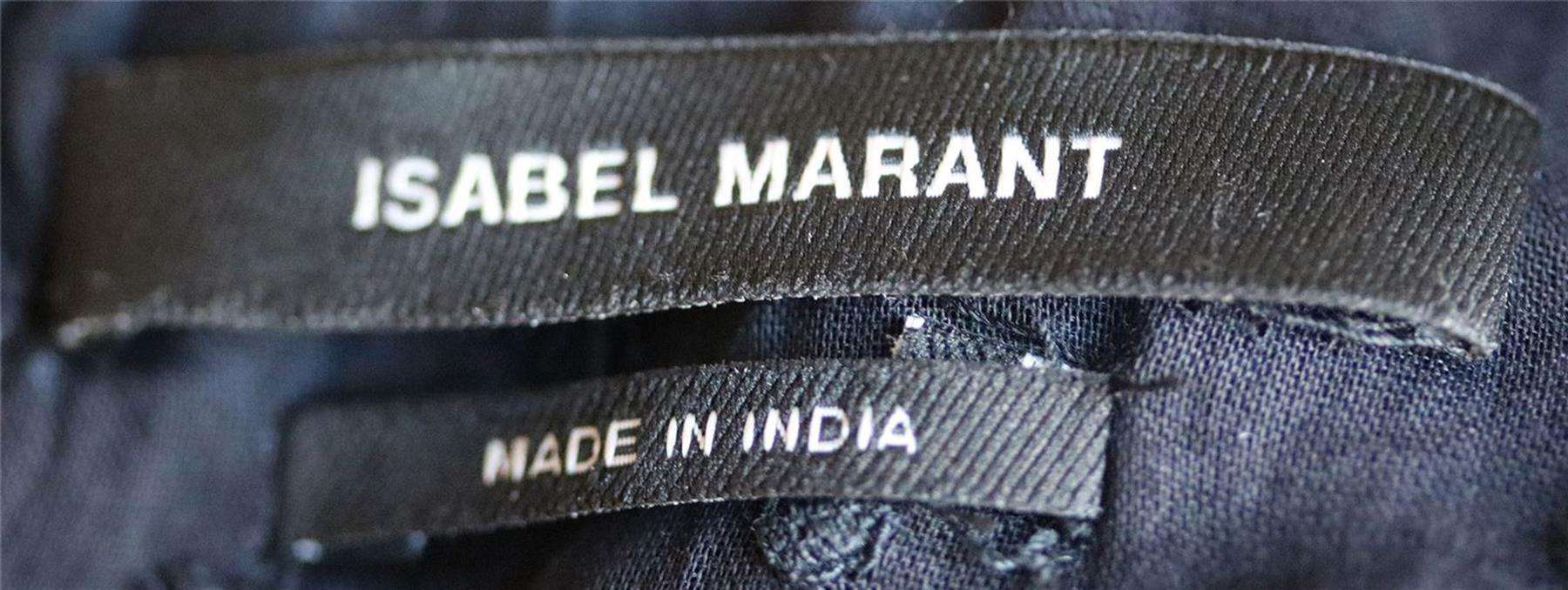ISABEL MARANT VATELLE EMBROIDERED SILK GEORGETTE AND COTTON TOP FR 36 UK 8