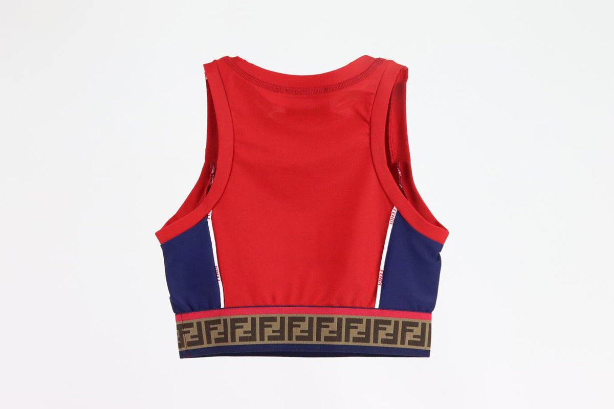 FENDI KIDS GIRLS FF STRETCH CROP TOP 6 YEARS