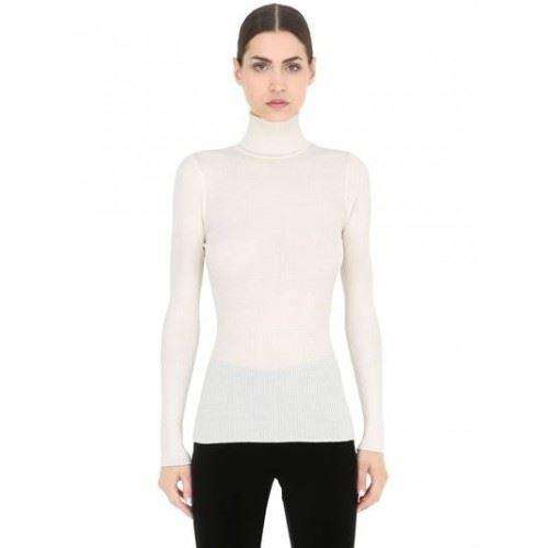 WOLFORD WOOL RIBBED KNIT TURTLENECK SWEATER SMALL