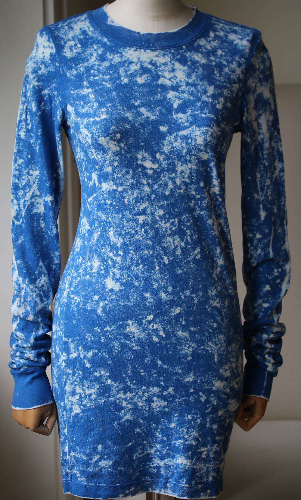 COTTON CITIZEN THE TOKYO LONG-SLEEVE BLUE DRESS XSMALL