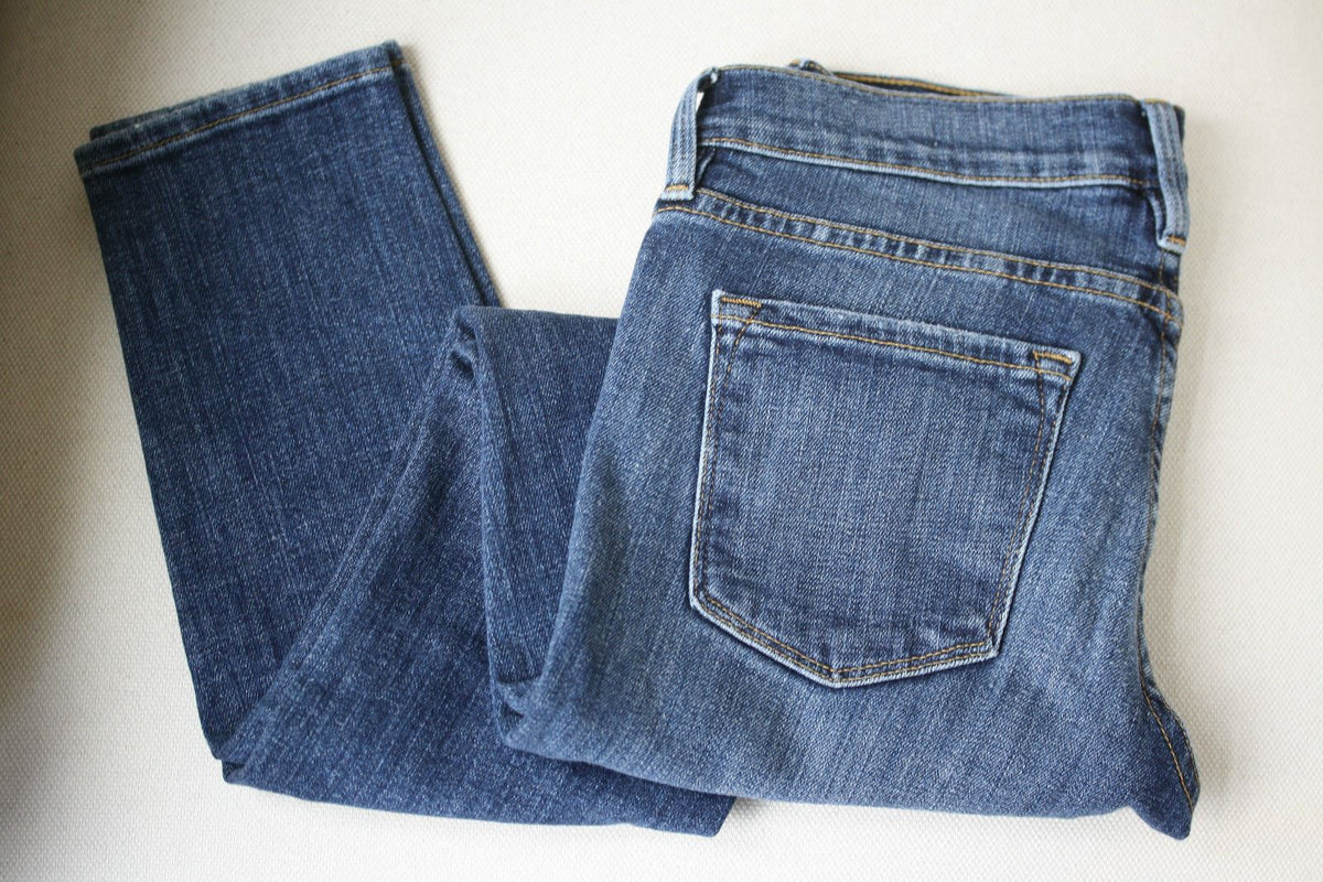 FRAME LE SKINNY DE JEANNE SEVILLE DISTRESSED JEANS W25 UK 6/8