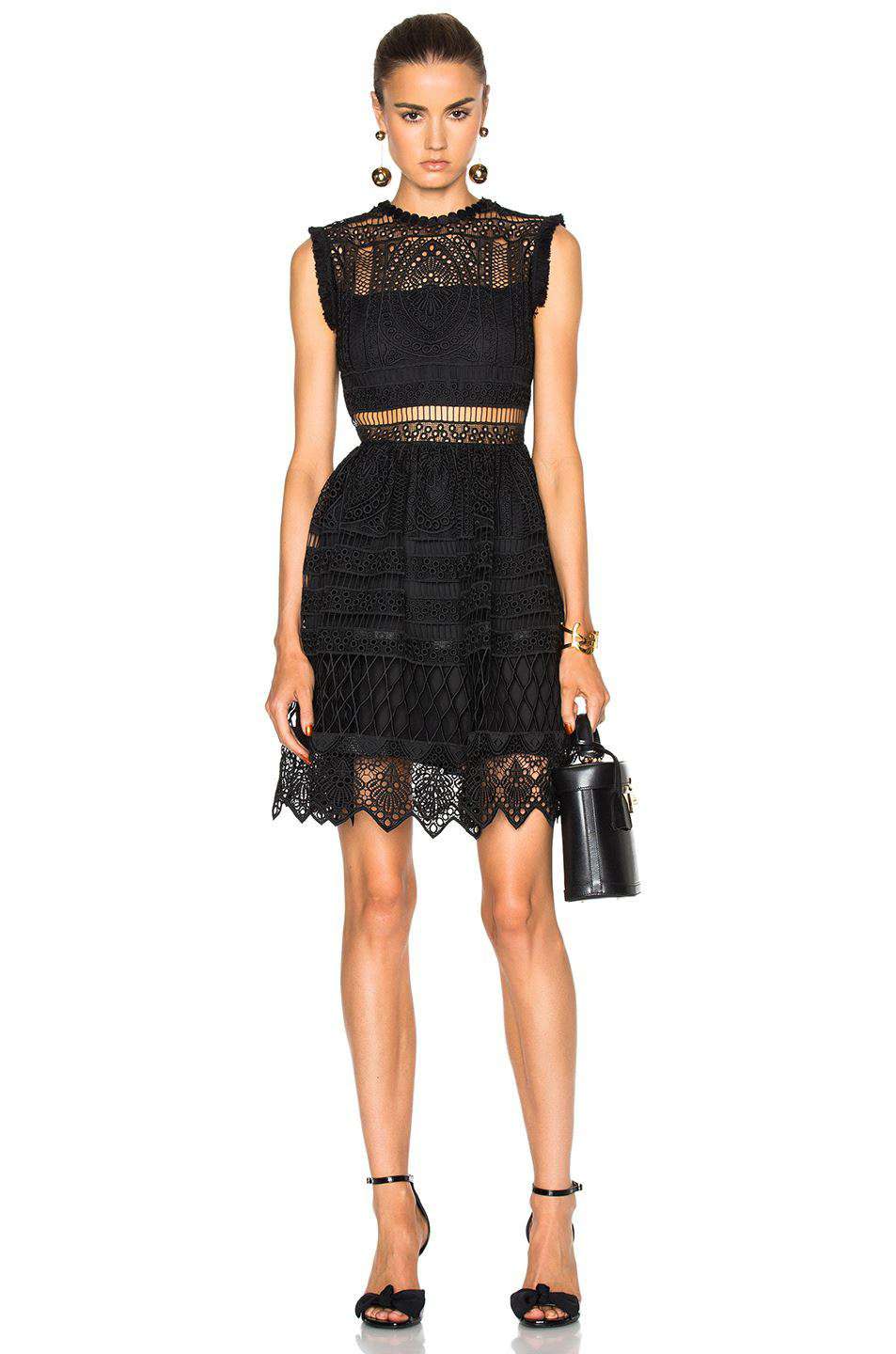 ALEXIS SAGE CROCHET EMBROIDERED DRESS MEDIUM
