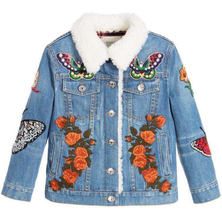 GUCCI BABY PINK GIRLS DENIM JACKET 4 YEARS