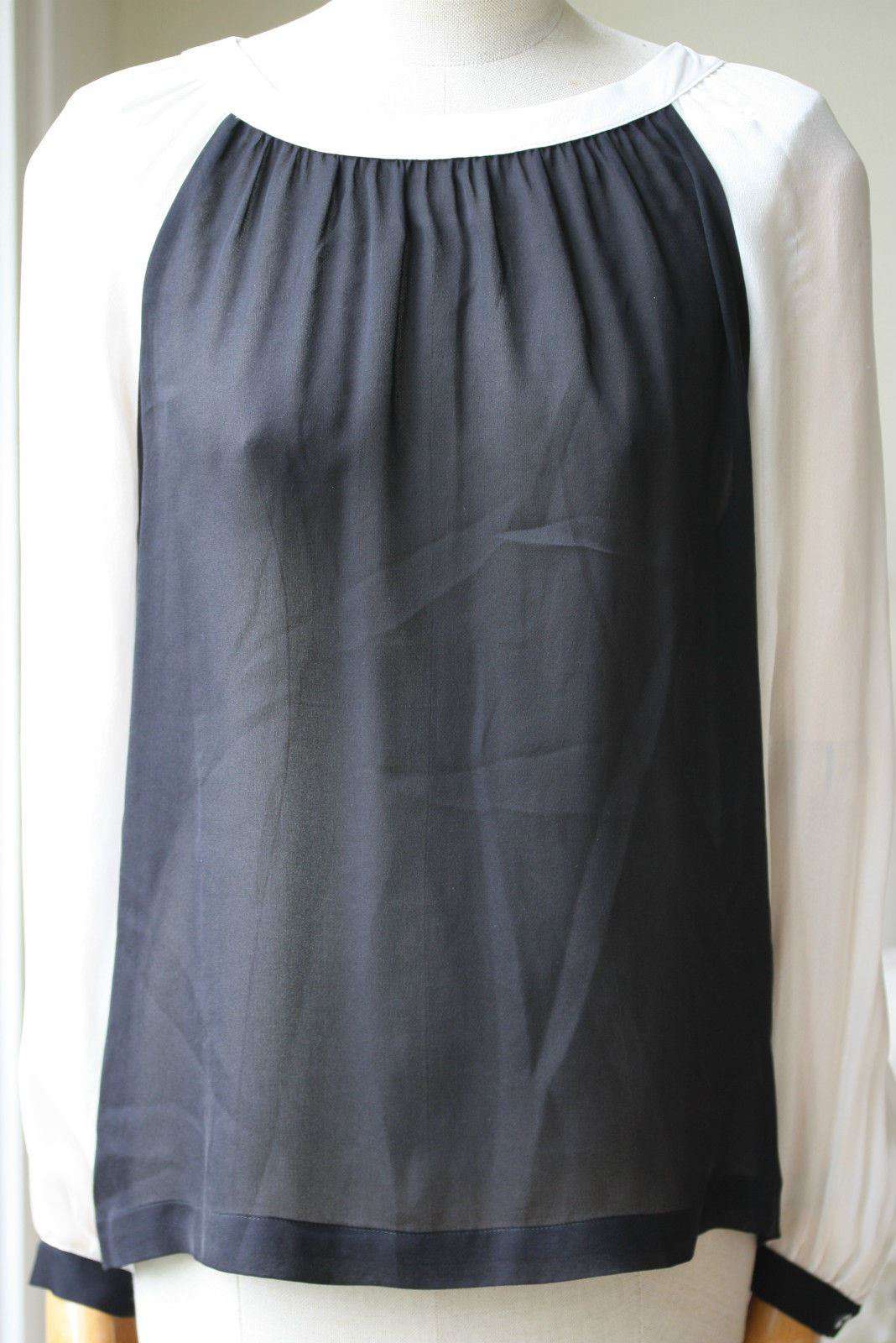 GRAHAM AND SPENCER BLACK SILK BLOUSE TOP SMALL