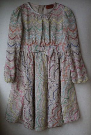 MISSONI GIRLS GOLD KNIT DRESS 4 YEARS