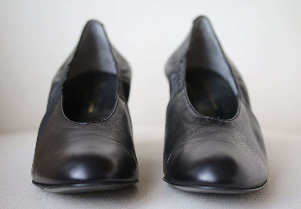 ROBERT CLERGERIE BLOCK HEEL LEATHER PUMPS EU 39.5 UK 6.5 US 9.5