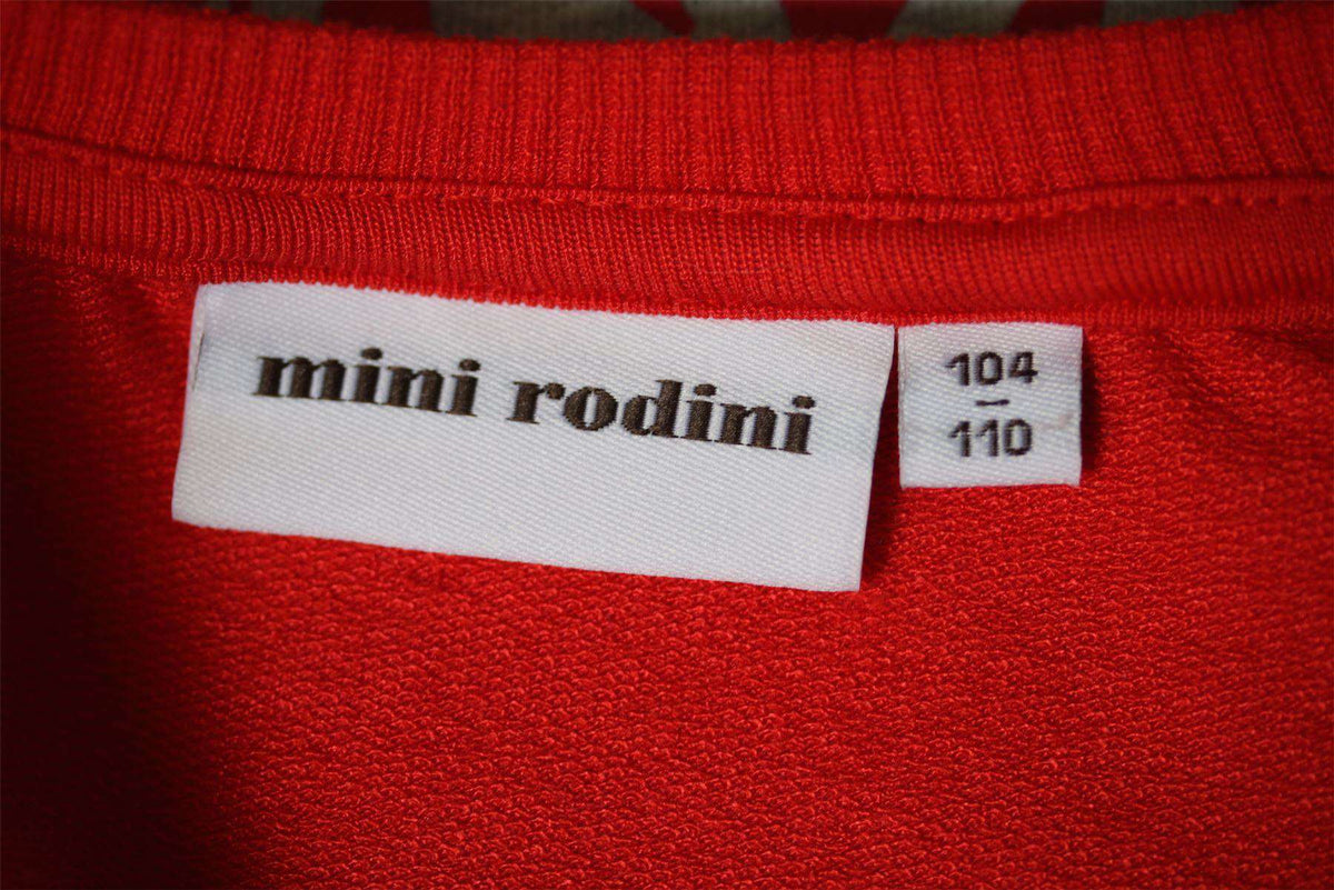 MINI RODINI RED COTTON UNICORN SWEATER 4-5 YEARS