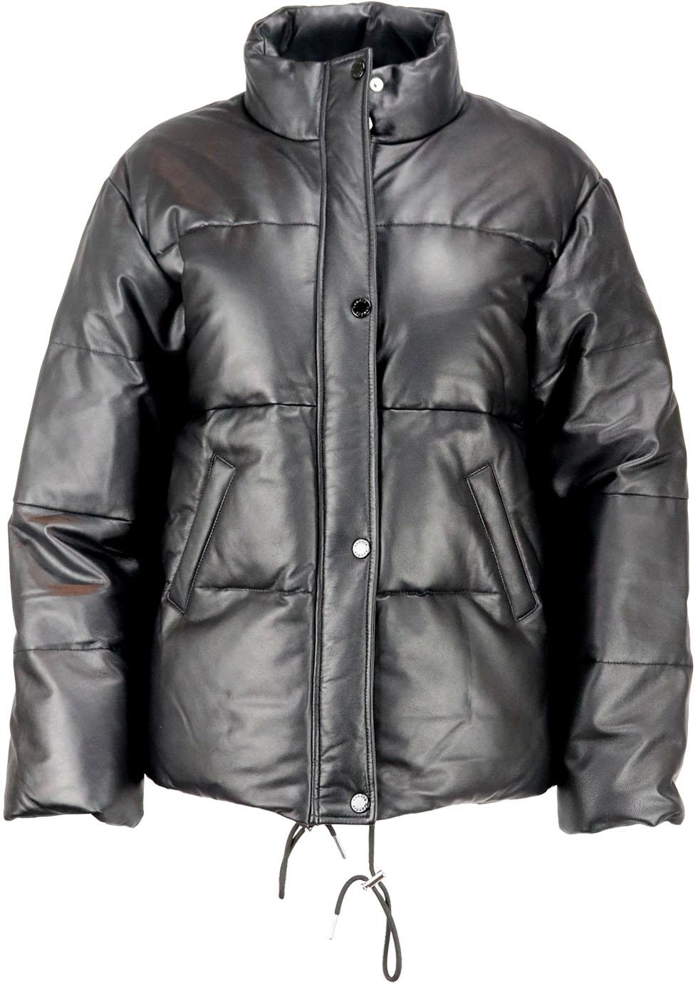 SANDRO QUILTED LEATHER DOWN JACKET FR 34 UK 6