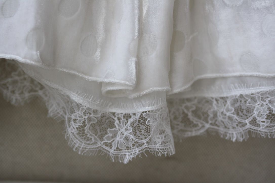 LA STUPENDERIA BABY IVORY VELVET SPOTTED DRESS 24 MONTHS
