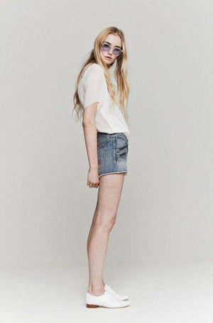 RAG AND BONE MOSS WITH HOLES ZIPPED DENIM SHORTS W27 UK 8/10