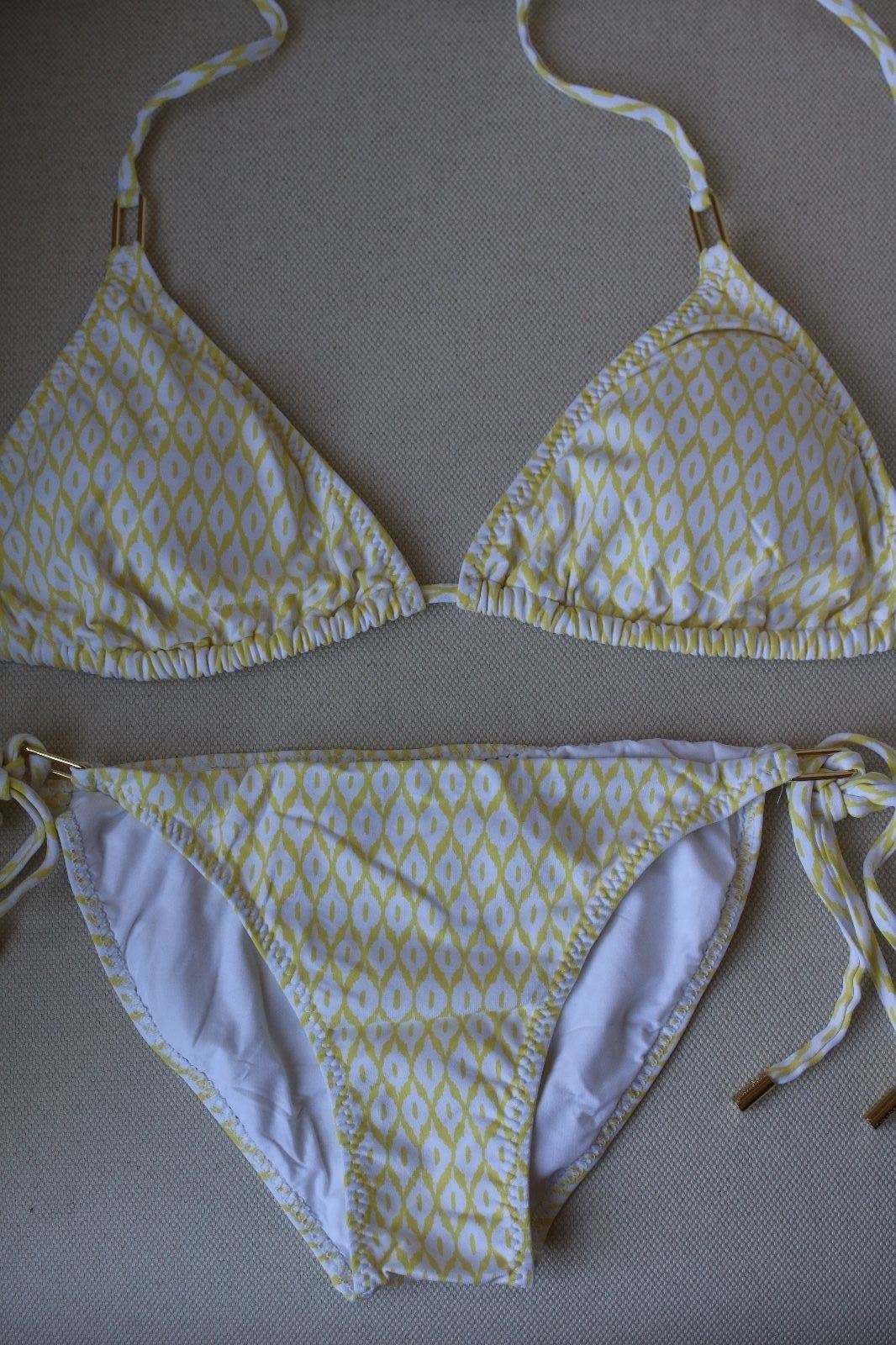 MELISSA ODABASH CANCUN YELLOW PRINT BIKINI UK 10/14
