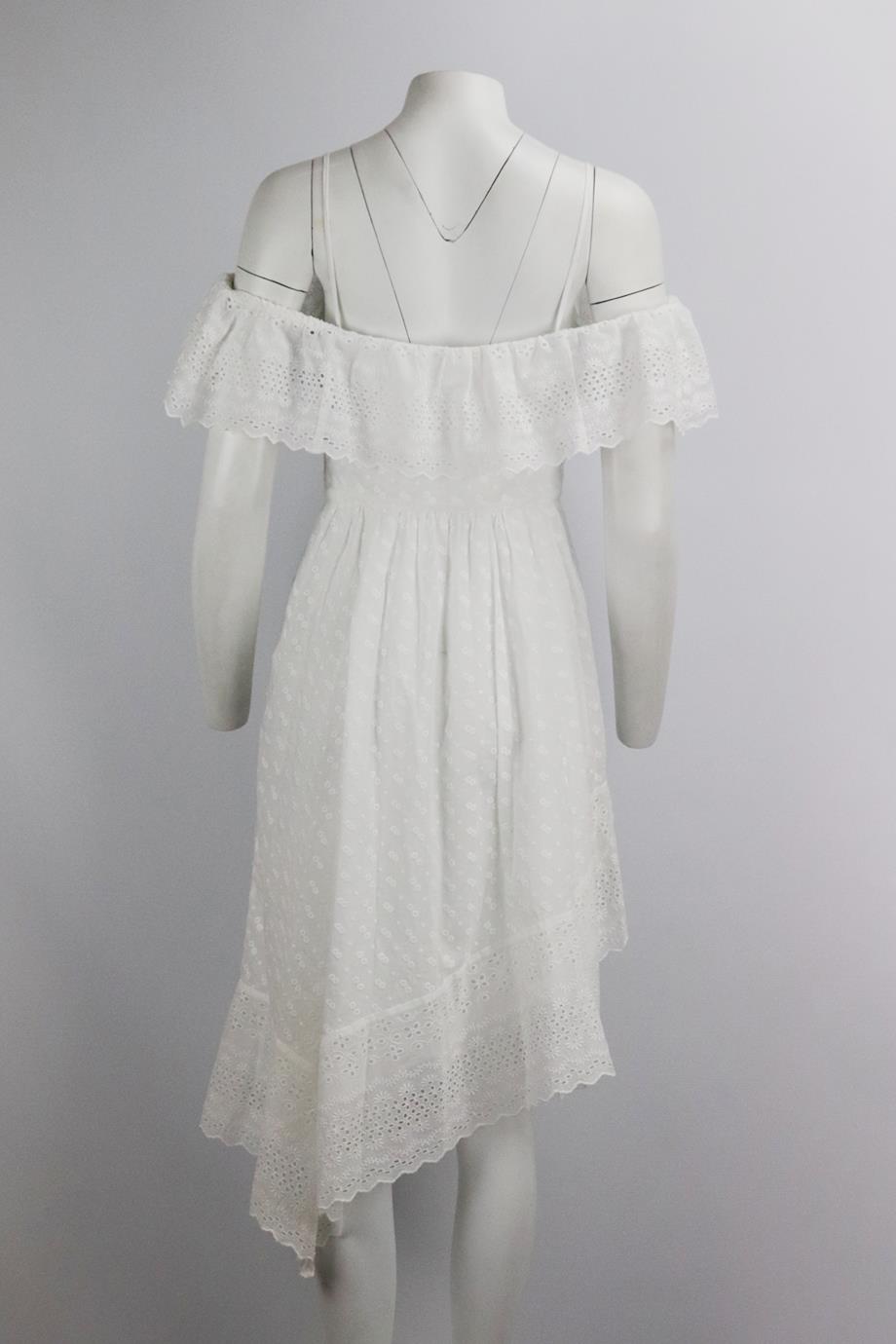 ISABEL MARANT ÉTOILE ASYMMETRIC BRODERIE ANGLAISE COTTON DRESS FR 38 UK 10