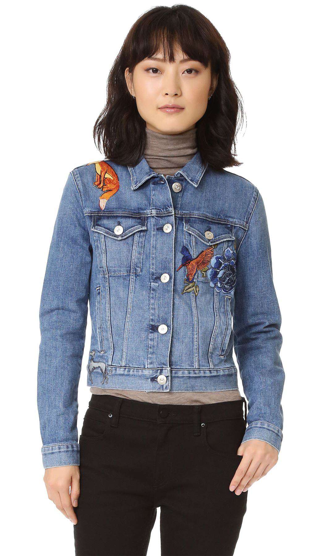 3X1 WJ CLASSIC EMBROIDERED DENIM JACKET IN EMI SMALL