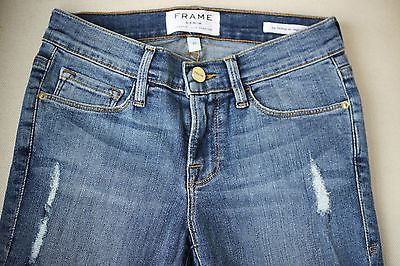 FRAME DENIM LE SKINNY DE JEANNE DISTRESSED JEANS W25 UK 6/8