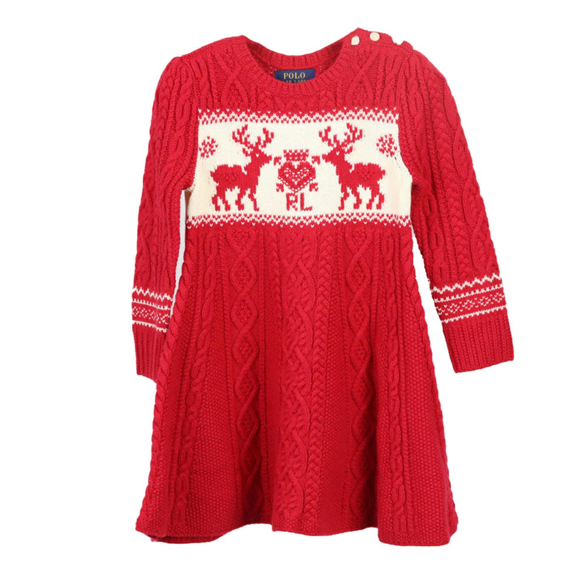 POLO RALPH LAURENT KIDS GIRLS KNITTED DRESS 2 YEARS
