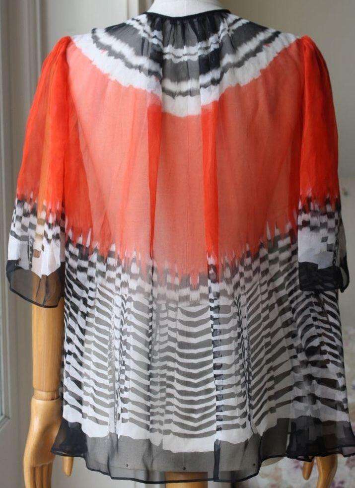 ALEXANDER MCQUEEN FEATHER PRINT BLOUSE TOP SMALL