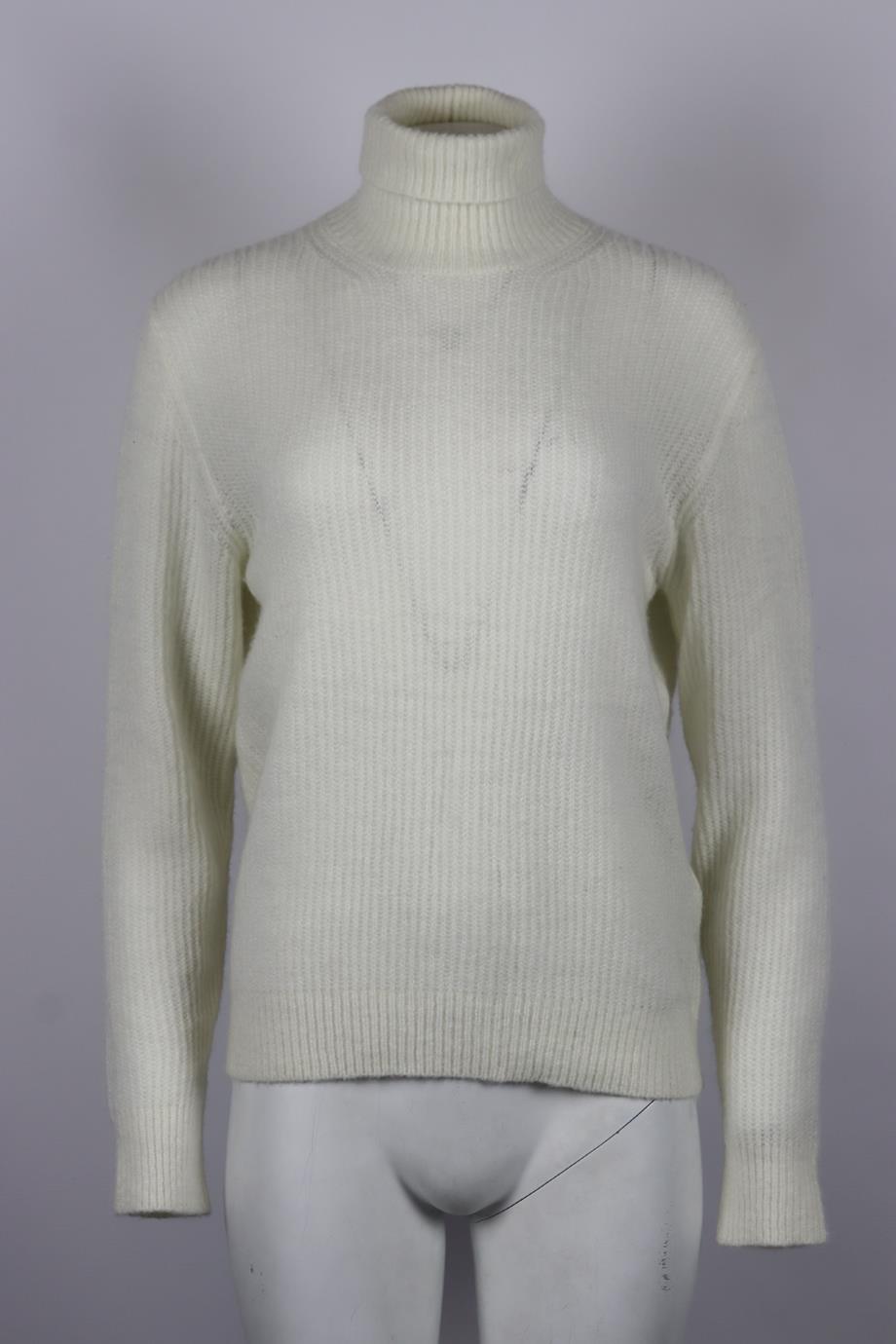 ELEVENTY MILANO RIBBED CASHMERE BLEND TURTLENECK SWEATER SMALL