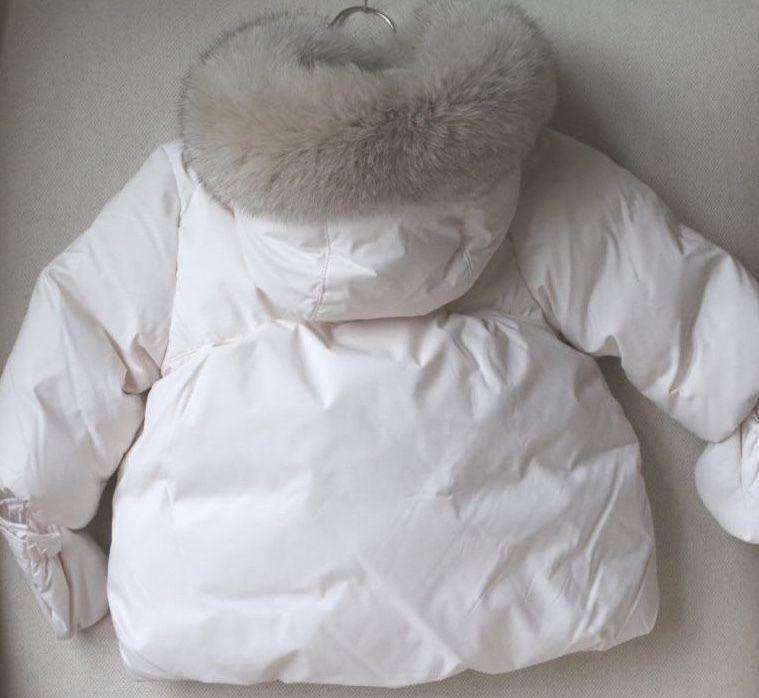 BABY DIOR SHELL PADDED JACKET WITH FUR TRIM HOOD 9 MONTHS