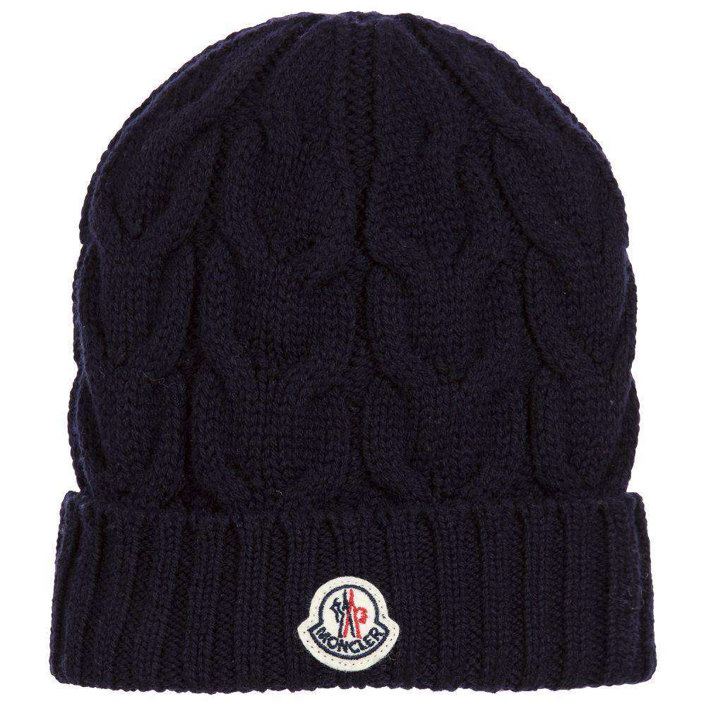 MONCLER BABY WOOL CABLE KNIT HAT XS 12-24 MONTHS