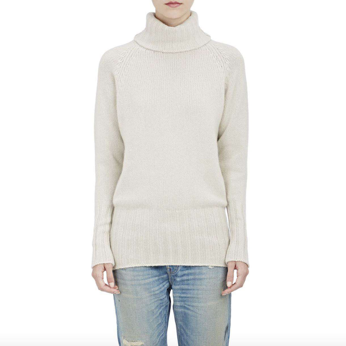 THE ELDER STATESMAN CASHMERE TURTLENECK SWEATER SMALL
