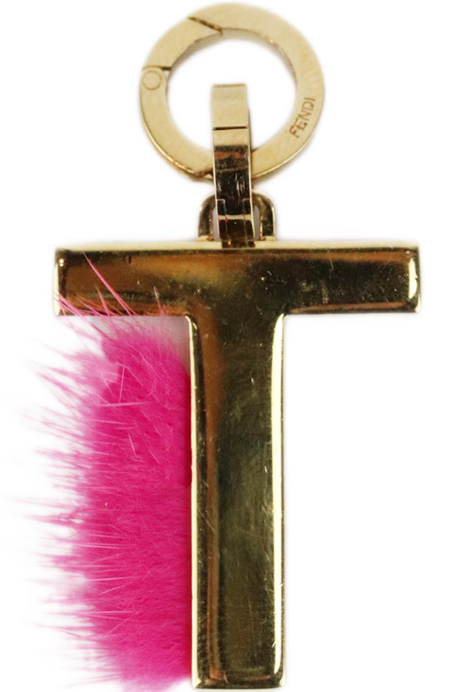 FENDI T INITIAL GOLD PLATED BAG CHARM