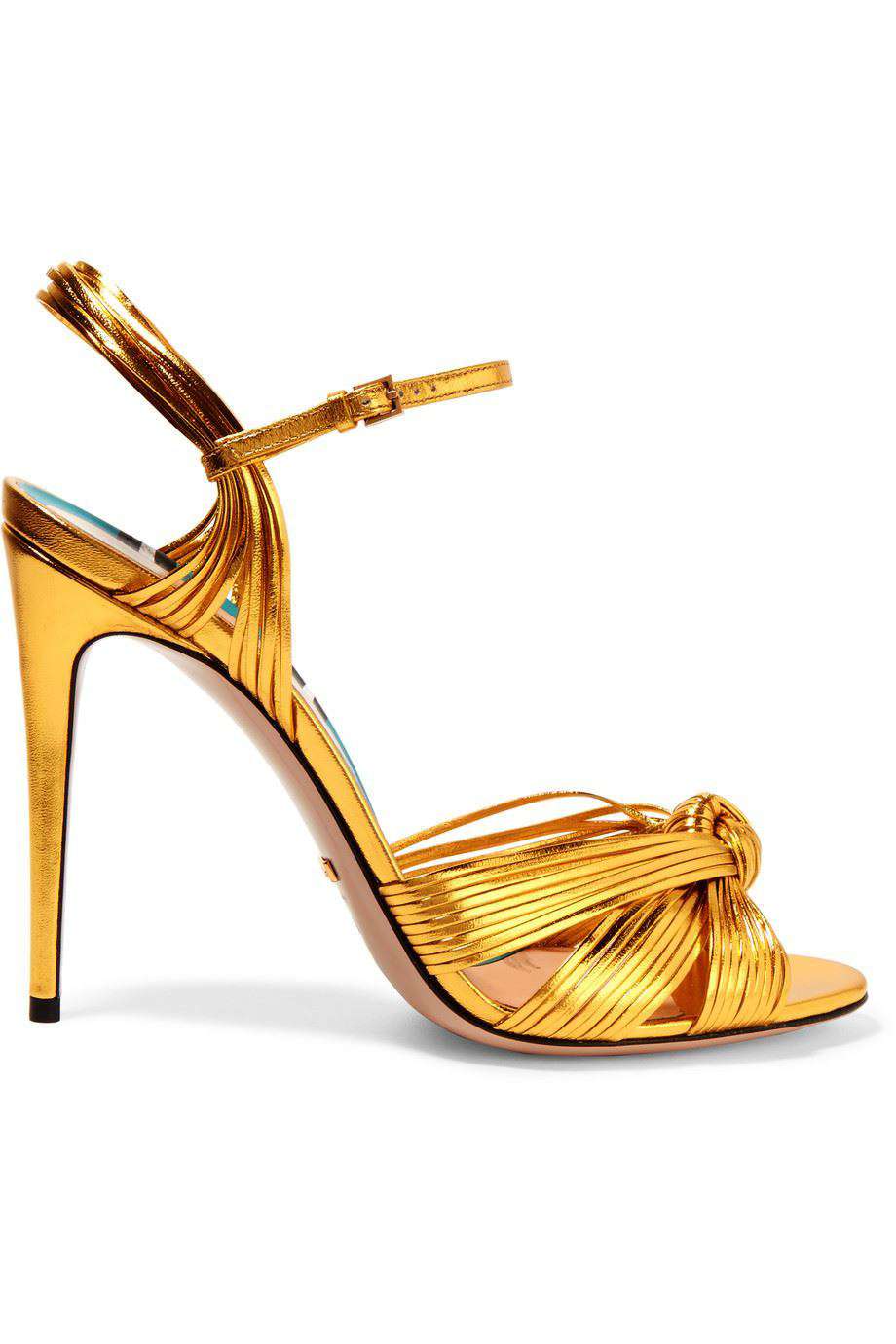 GUCCI ALLIE METALLIC STRAPPY LEATHER SANDALS EU 38 UK 5 US 8