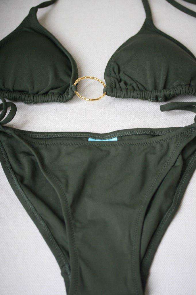 MELISSA ODABASH MIAMI KHAKI GREEN BIKINI UK 10/12