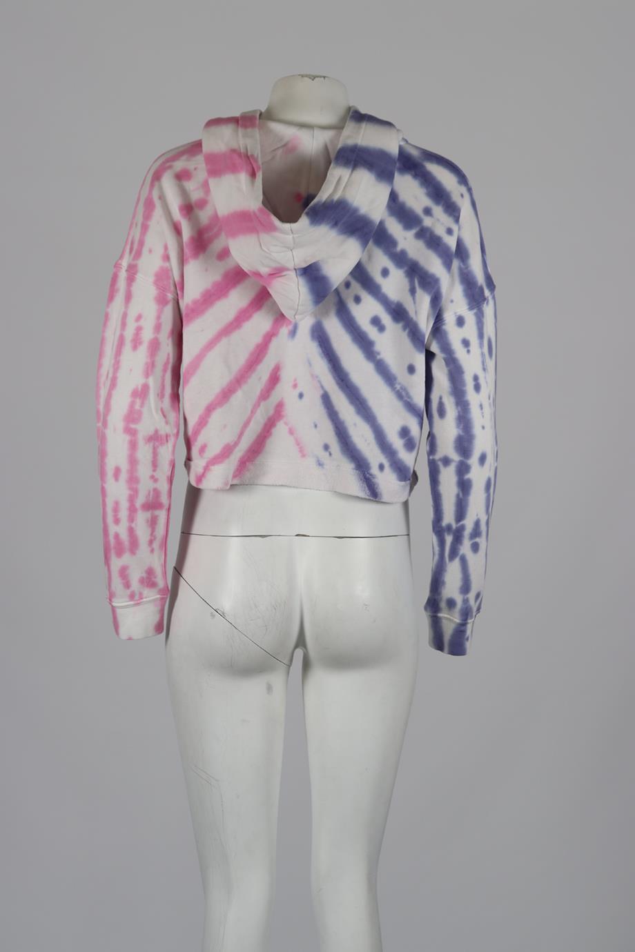 WSLY CROPPED TIE DYED COTTON JERSEY HOODIE SMALL
