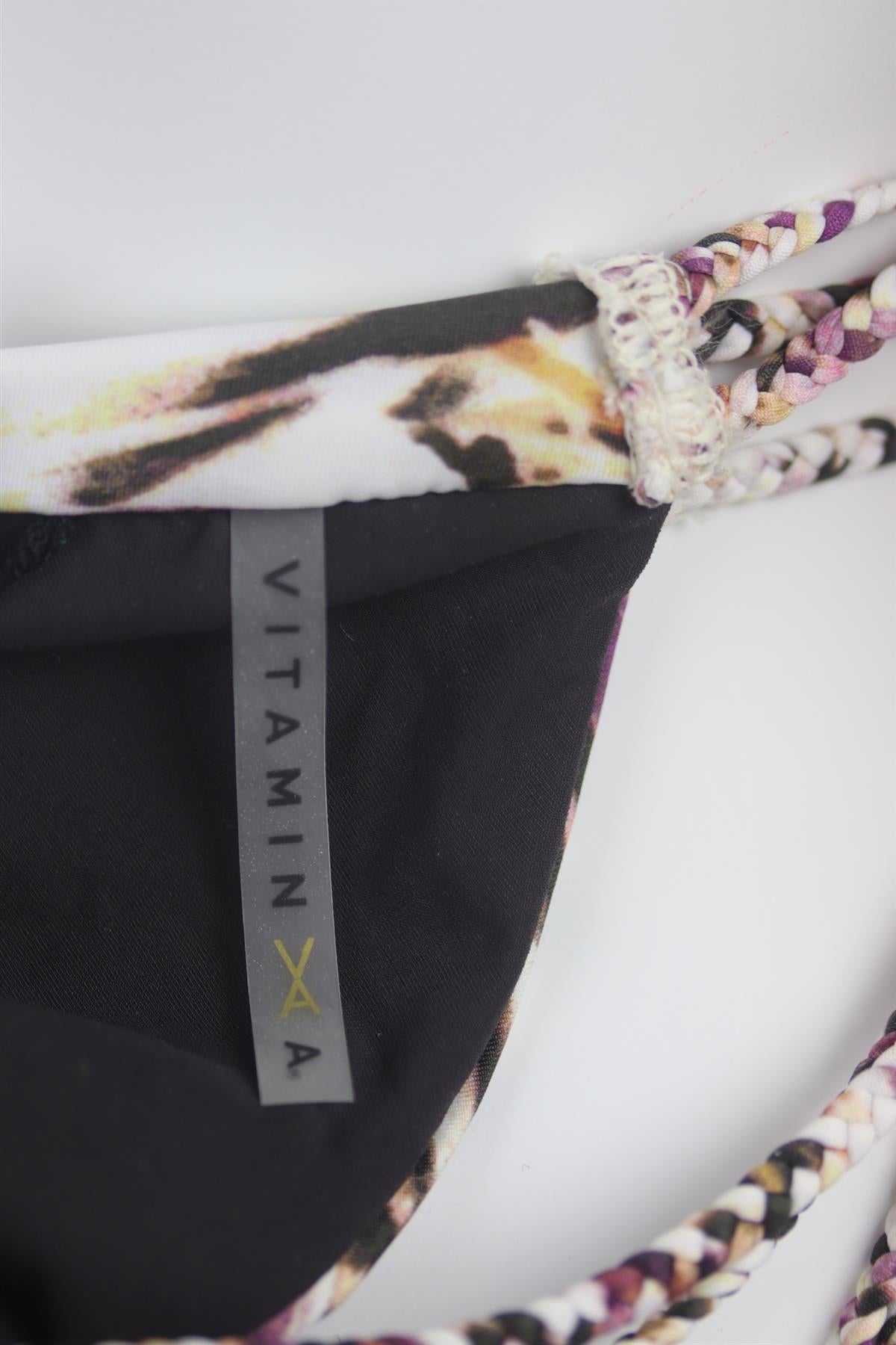 VITAMIN A CUTOUT PRINTED TRIANGLE BIKINI SMALL/MEDIUM