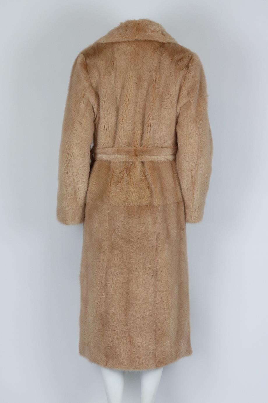 YVES SALOMON BELTED MINK FUR COAT FR 38 UK 10