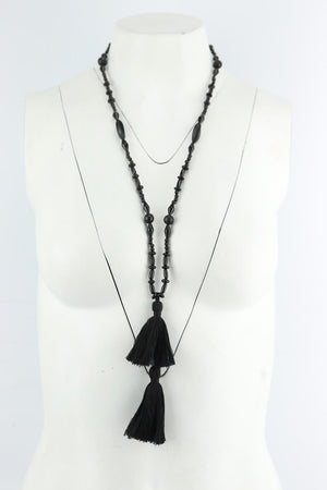 ISABEL MARANT BEADED TASSEL NECKLACE