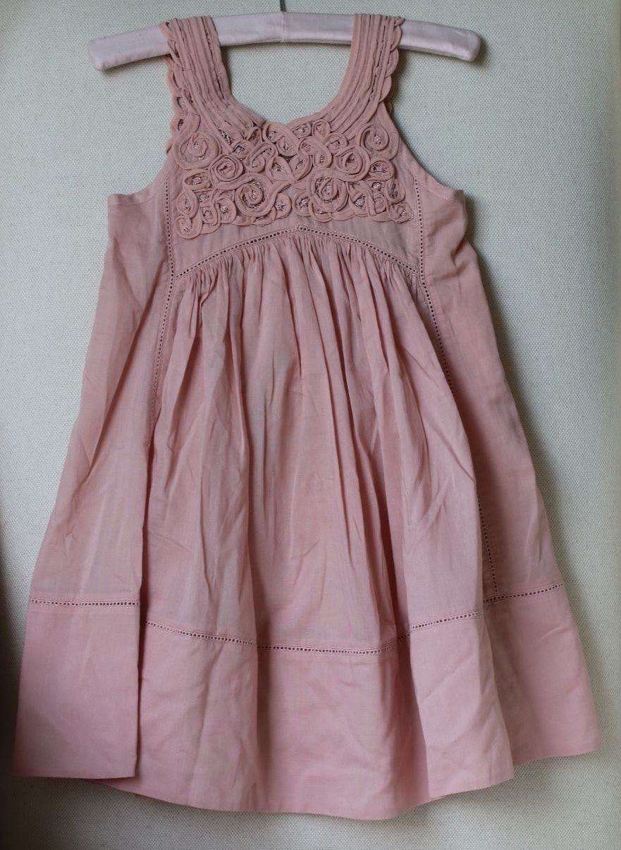 STELLA MCCARTNEY KIDS BABY GIRLS PINK FLORAL EMBROIDERED DRESS 4 YEARS