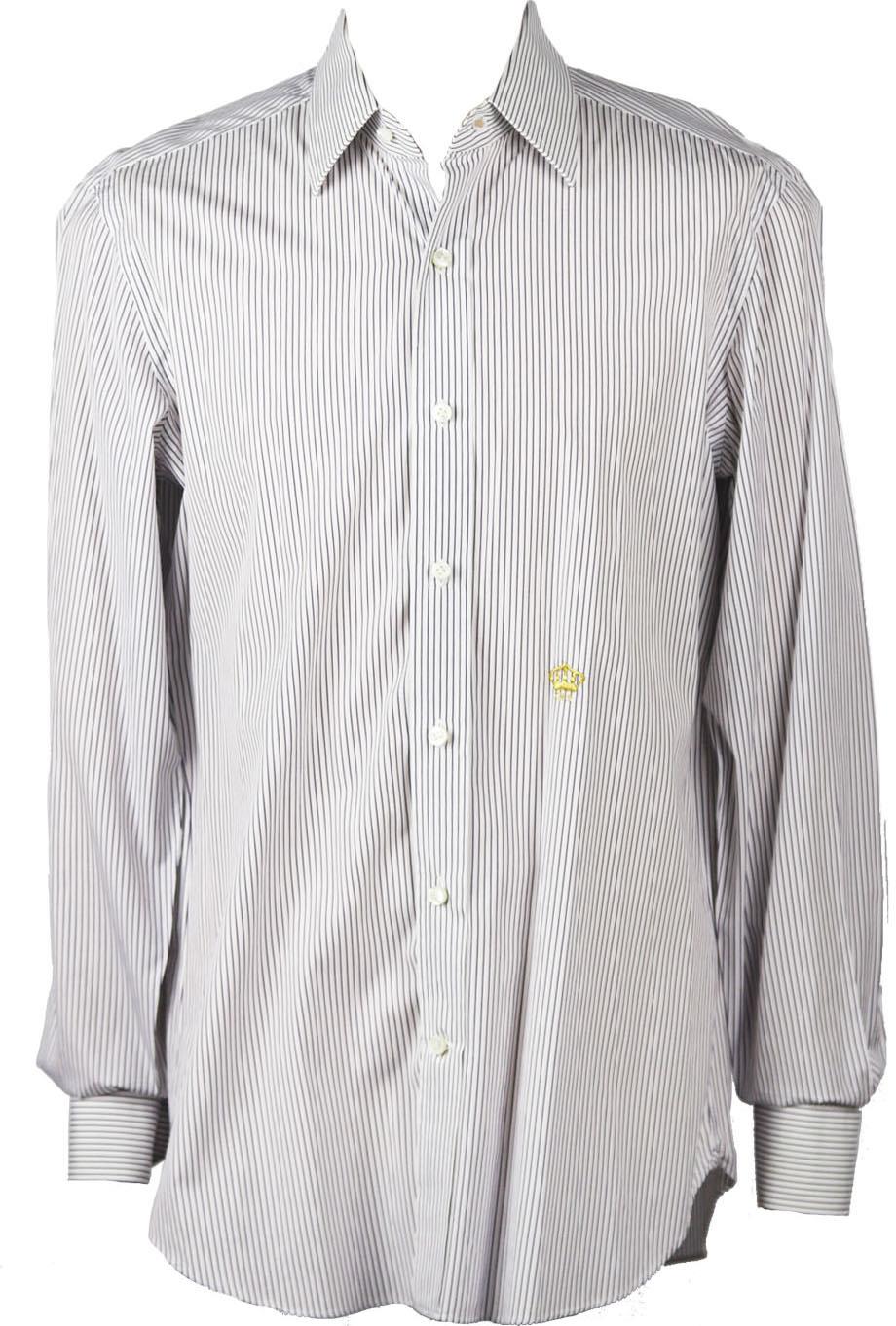 MARIANO RUBINACCI MEN'S STRIPED COTTON SHIRT XLARGE