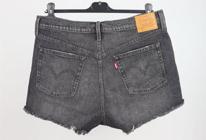 LEVI'S FRAYED HIGH WAISTED DENIM SHORTS W32 UK 14