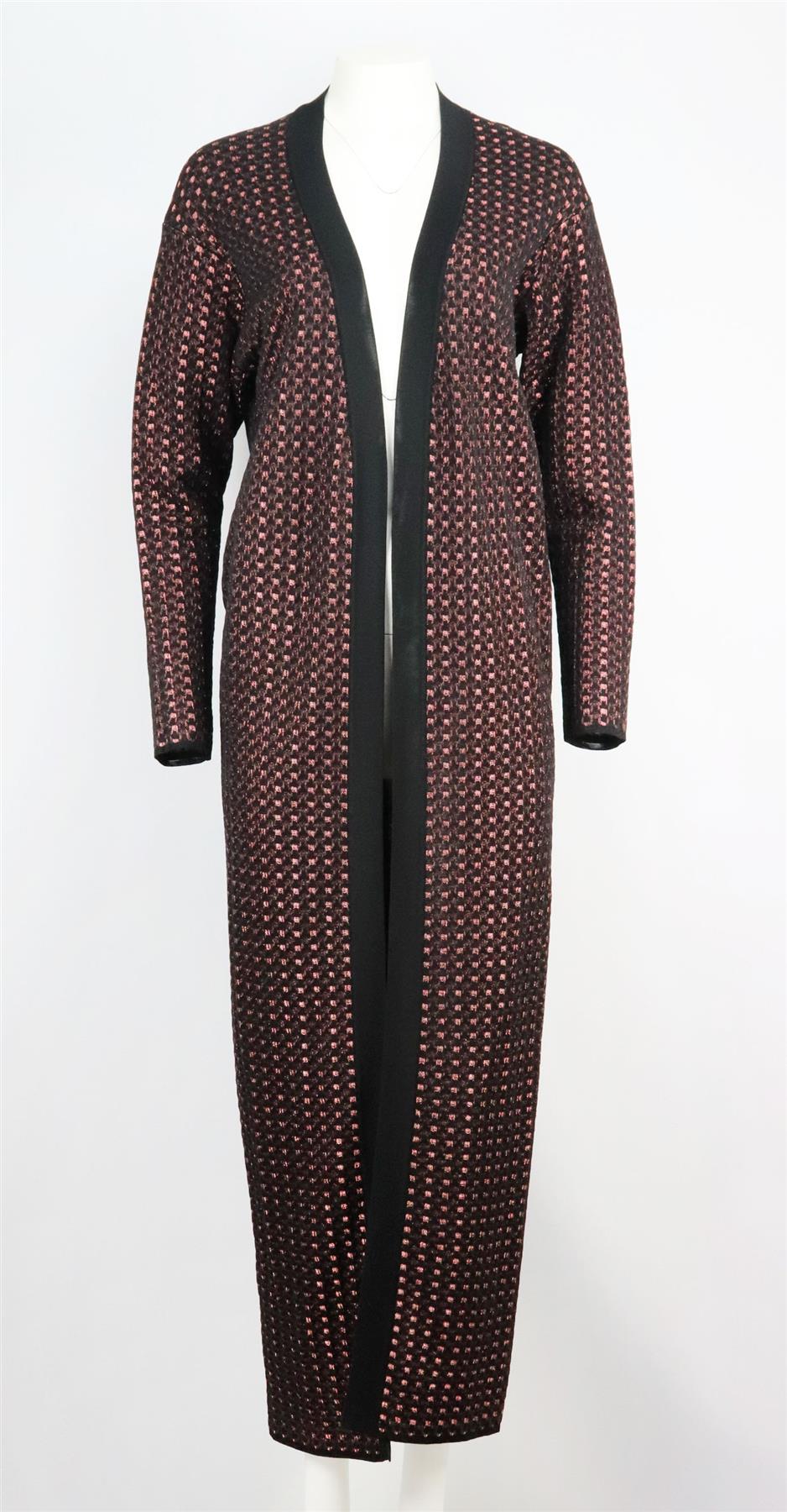 AZZEDINE ALAÏA METALLIC JACQUARD KNIT CARDIGAN