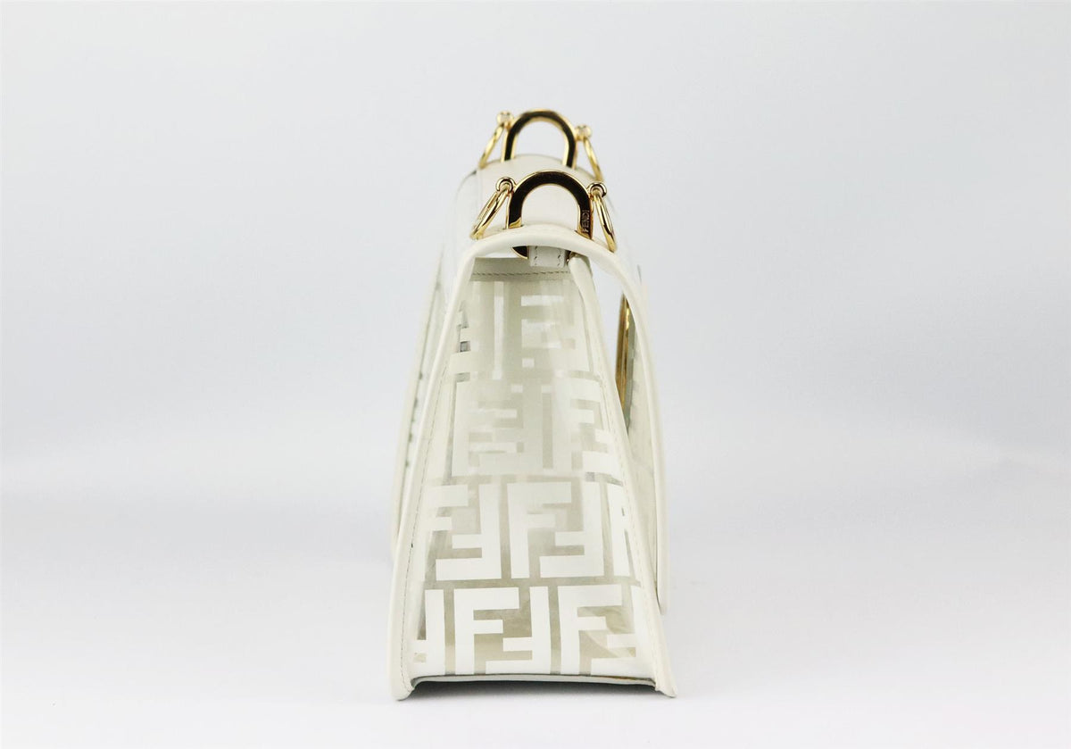 KENDI KAN I LARGE LEATHER AND FF PVC SHOULDER BAG