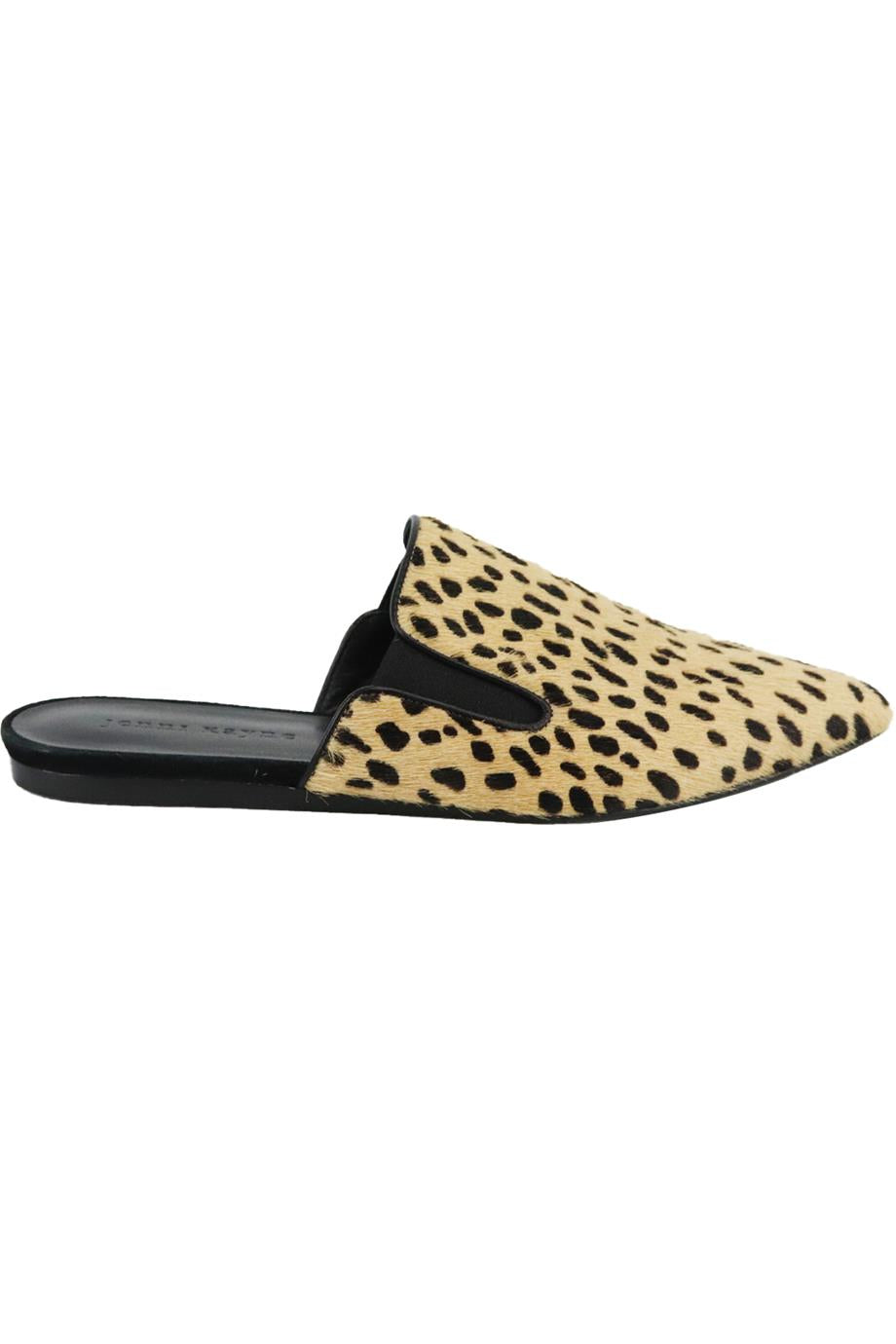 JENNI KAYNE PRINTED CALF HAIR AND SUEDE SLIPPERS EU 38 UK 5 US 8