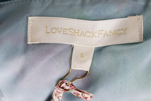 LOVESHACKFANCY EMBELLISHED FLORAL PRINT CREPON MINI DRESS US 6 UK 10