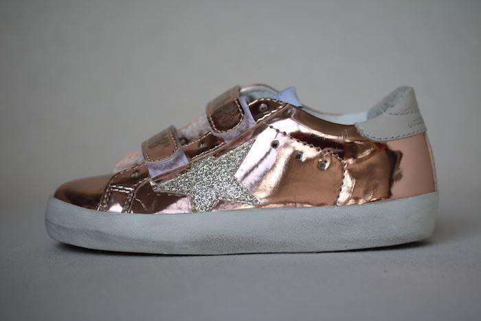 GOLDEN GOOSE FOR BONPOINT KIDS SUPERSTAR METALLIC PINK TRAINERS EU 26 UK 9