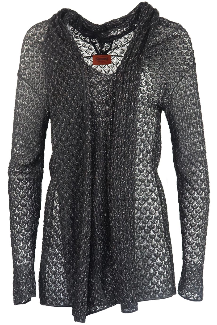 MISSONI DRAPED CROCHET KNIT TOP LARGE