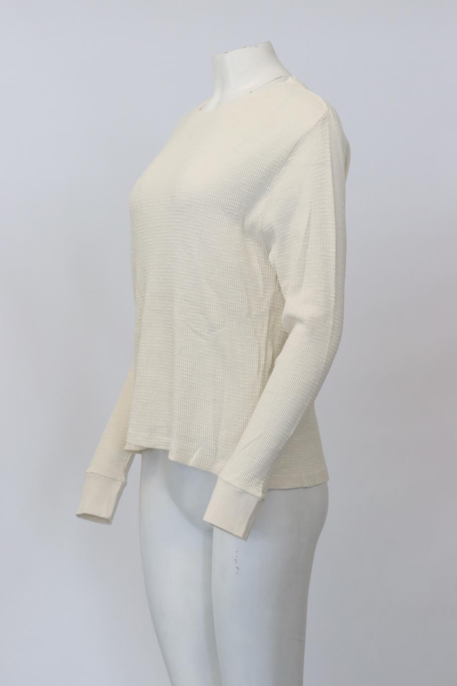 RE/DONE WAFFLE KNIT COTTON TOP MEDIUM