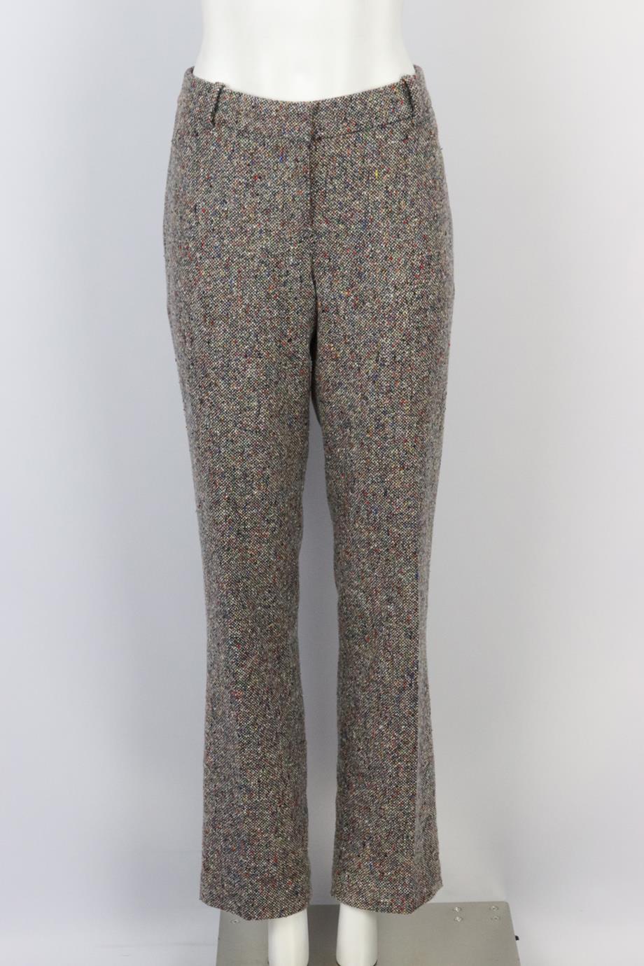 J CREW WOOL BLEND TWEED STRAIGHT LEG PANTS US 8 UK 12