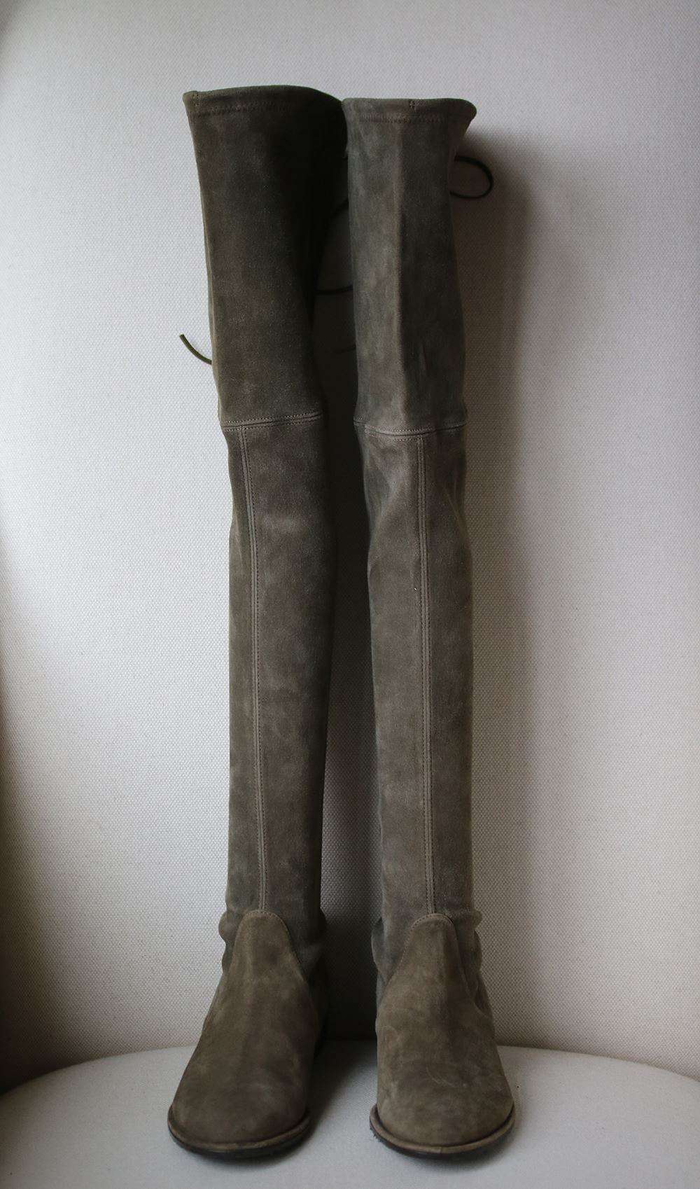 STUART WEITZMAN LOWLAND SUEDE OVER-THE-KNEE BOOTS EU 37.5 UK 4.5 US 7