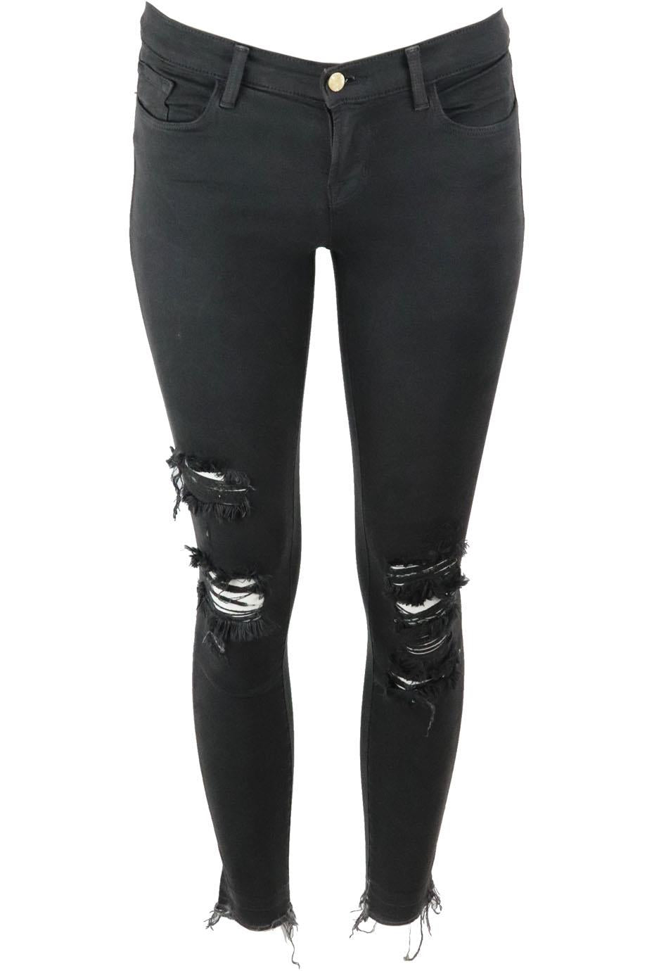 J BRAND ALANA DISTRESSED HIGH RISE SKINNY JEANS W24 UK 6