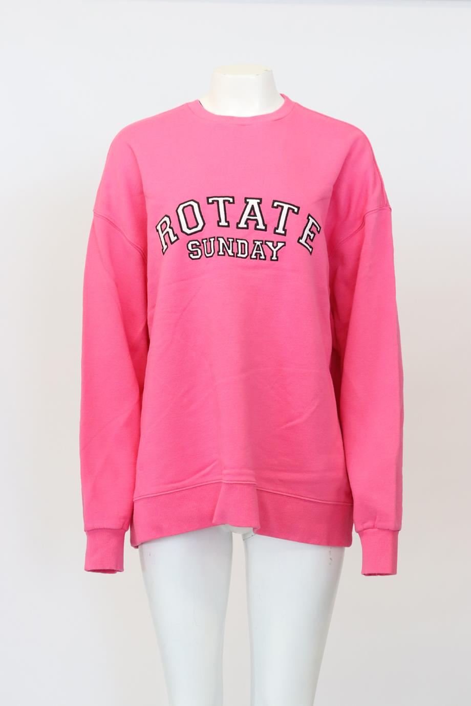 ROTATE BIRGER CHRISTENSEN OVERSIZED EMBROIDERED COTTON JERSEY SWEATSHIRT SMALL