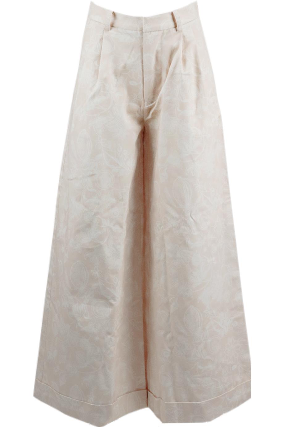 MAGALI PASCAL FLORAL PRINT COTTON WIDE LEG PANTS SMALL