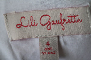 LILI GAUFRETTE GIRLS WHITE SNOWFLAKE DRESS 4 YEARS