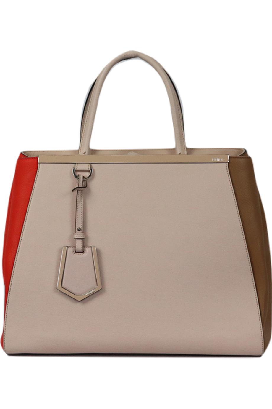FENDI 2JOURS MEDIUM TEXTURED LEATHER TOTE BAG