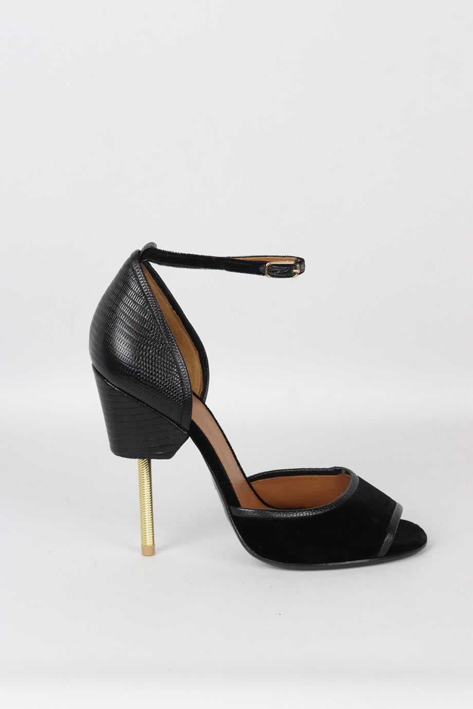 Womens Jimmy Choo black Heloise 120 Velvet Platform Sandals | Harrods UK