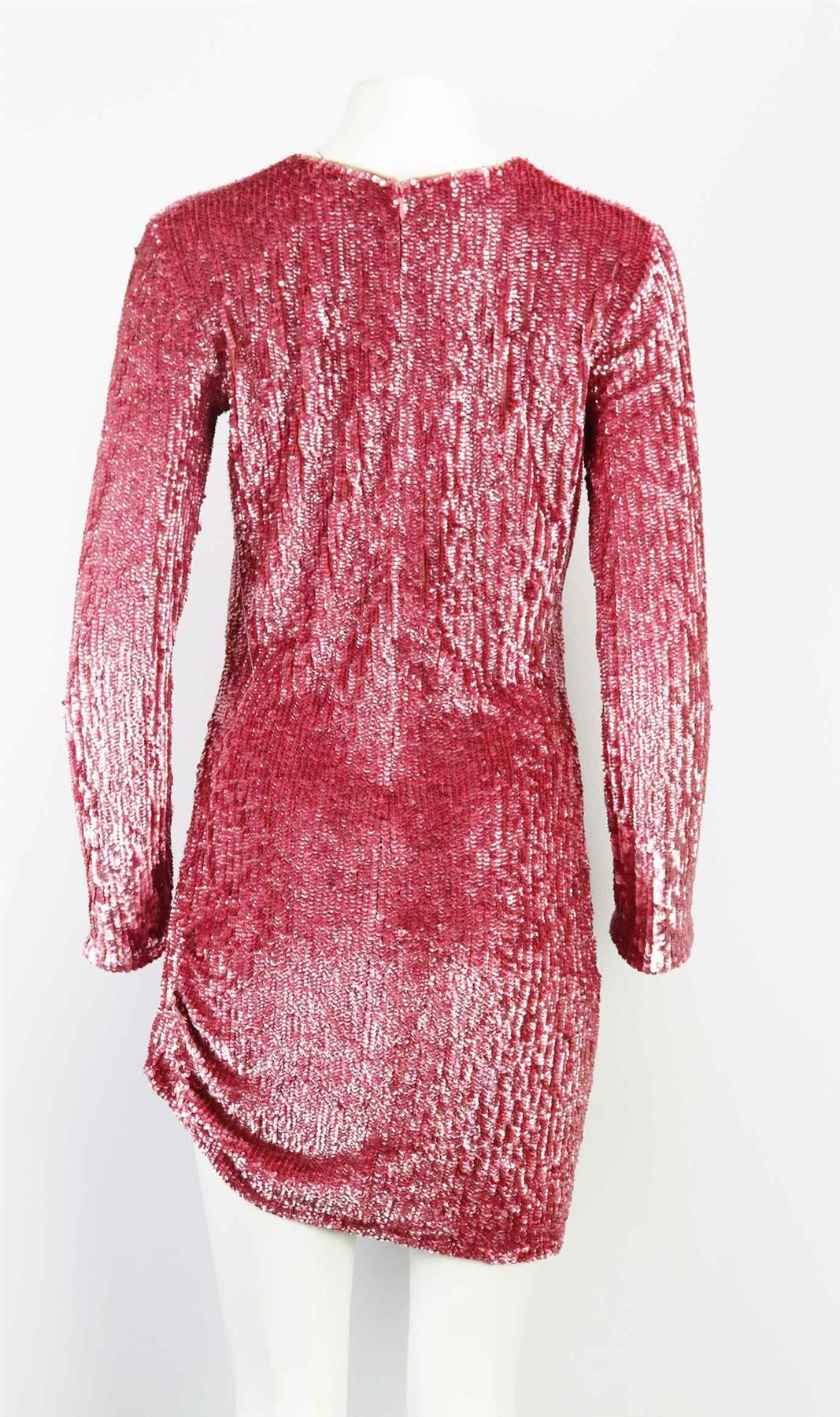PINKO LOVES SHEA RUCHED SEQUINED JERSEY MINI DRESS IT 44 UK 12